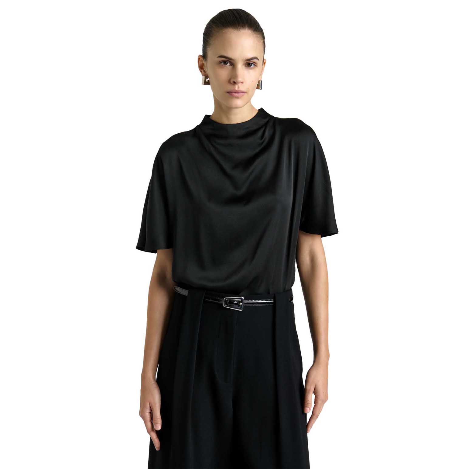 Cue Satin Cowl Neck Top